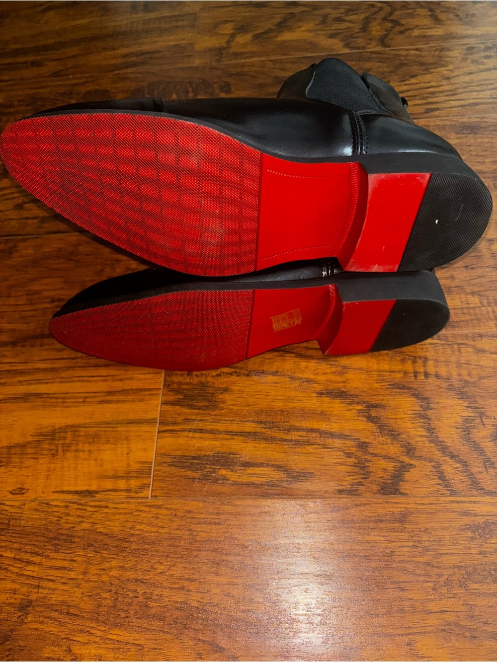 Luxury Red Bottom Black Leather Chelsea Boots Cap Pointed Toe Boot with Red Sole - Picture 9 of 9